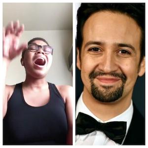 L to R: Khalia Wilcoxon, Lin Manuel-Miranda 